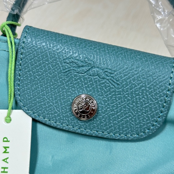 * NWT Longchamp le pliage Lake Sea Green Turquoise Mini Micro Crossbody Hand Bag - Picture 2 of 10